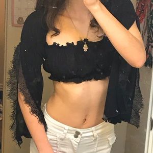 WITCHY BLACK CROP TOP 🖤🕷🕸